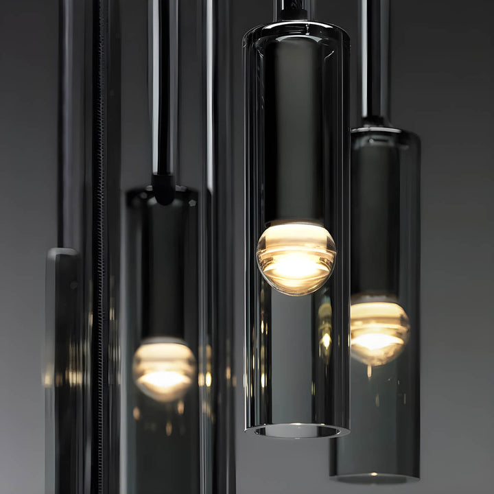 Pendellampe laget av røkt glass – Elegant design med glitrende lyseffekter | Perfekt for stue | Skanto