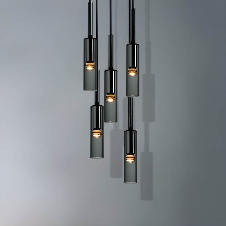 Pendellampe laget av røkt glass – Elegant design med glitrende lyseffekter | Perfekt for stue | Skanto