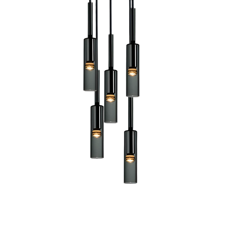 Pendellampe laget av røkt glass – Elegant design med glitrende lyseffekter | Perfekt for stue | Skanto