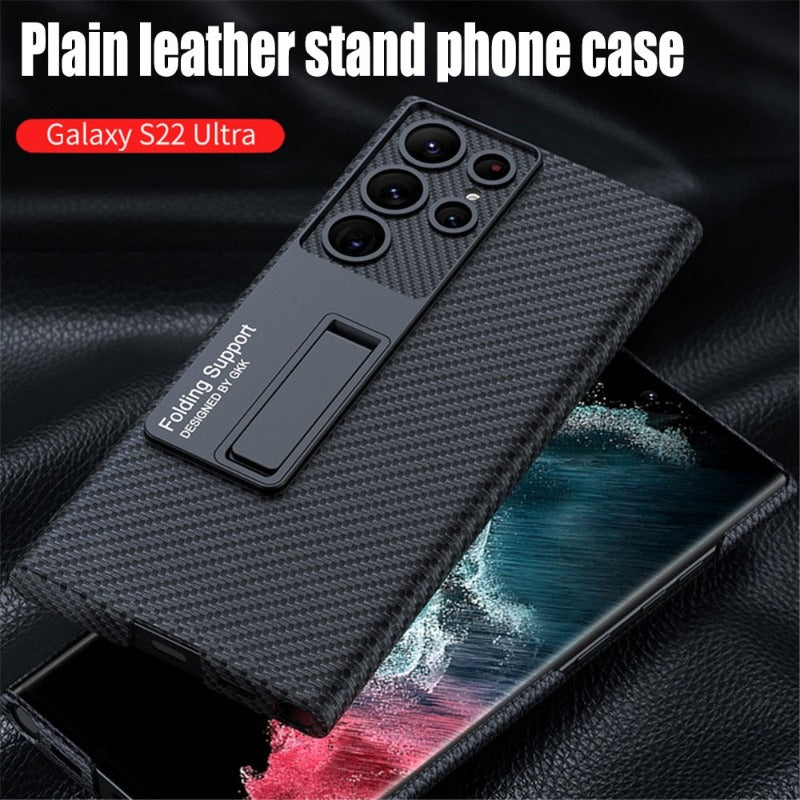 Skanto | Luksuriøs, ultra-tynn lærtelefonveske, sjokksikker, for Samsung Galaxy 23
