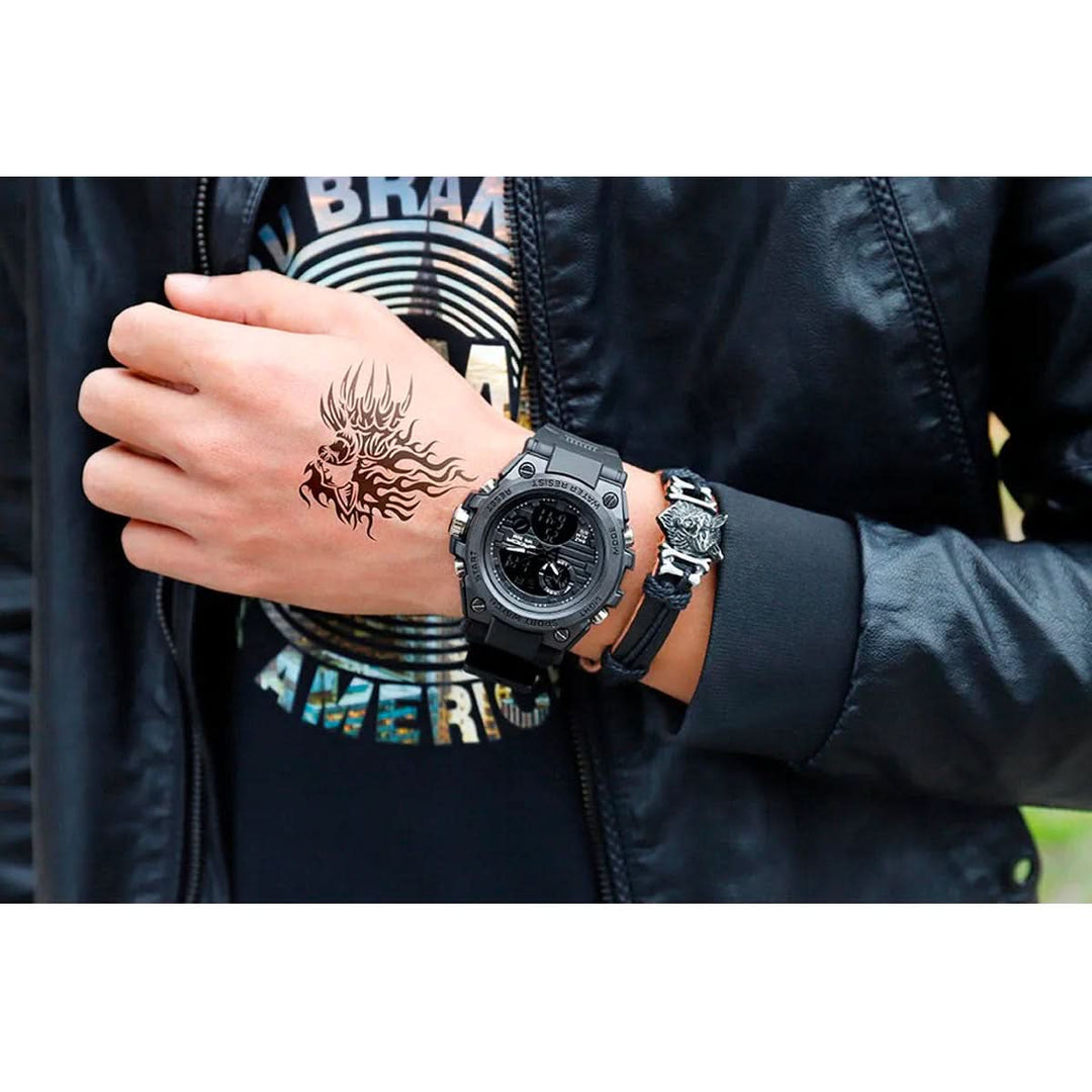 Skanto | Herres Militærklokke med Analog Digital Skjerm og Funksjoner