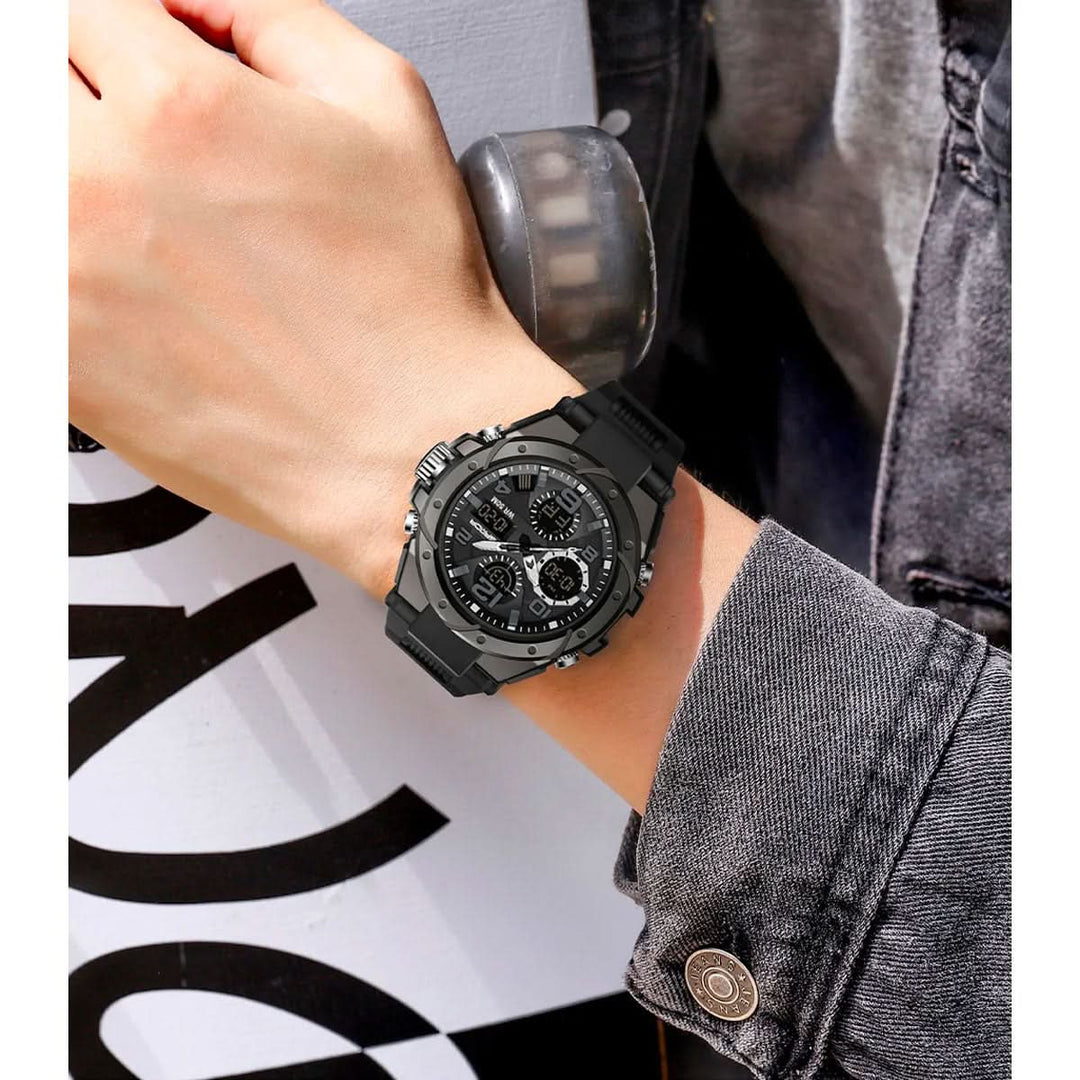 Skanto | Herres Militærklokke med Analog Digital Skjerm og Funksjoner