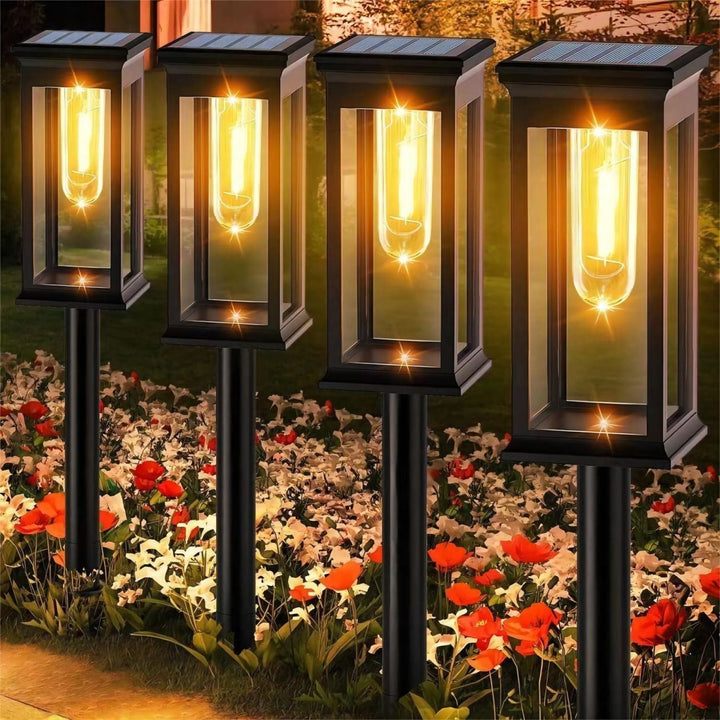 Solcelledrevet hagebelysning for utendørsbruk - Moderne LED sti lys for belysning av stier, terrasser og hager | Skanto