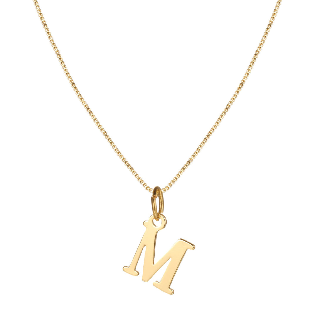 Skanto | 14k Minimal Serif Initial Halskjede