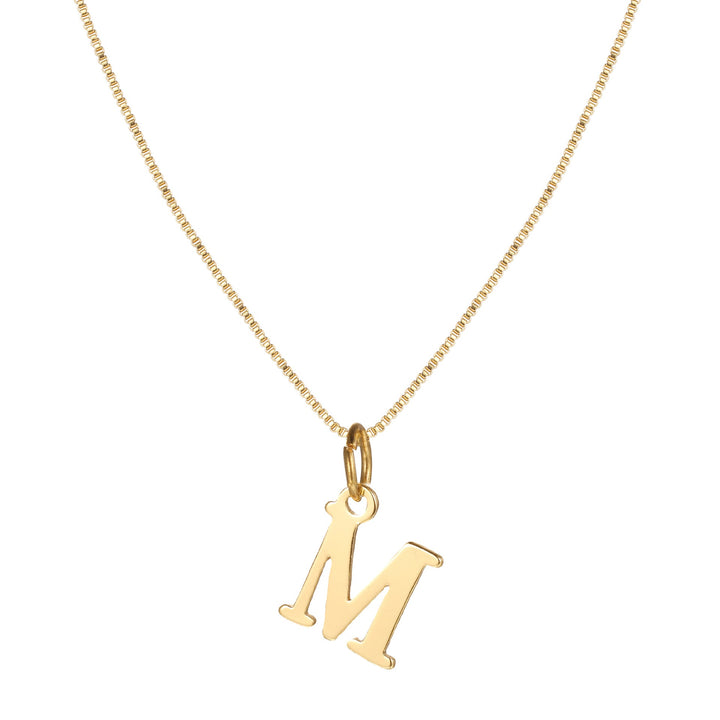Skanto | 14k Minimal Serif Initial Halskjede