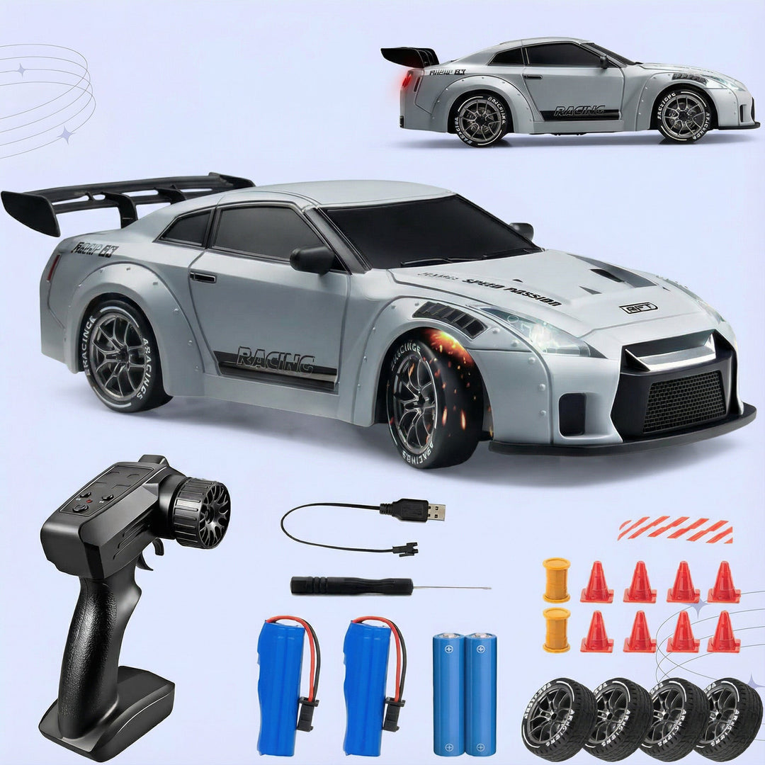 RC Drift Bil – LED Lys, Høyhastighets 4WD & Drift Dekk Skanto