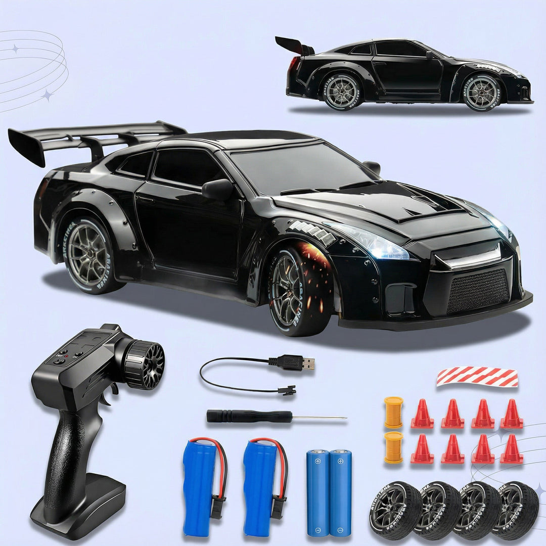 RC Drift Bil – LED Lys, Høyhastighets 4WD & Drift Dekk Skanto