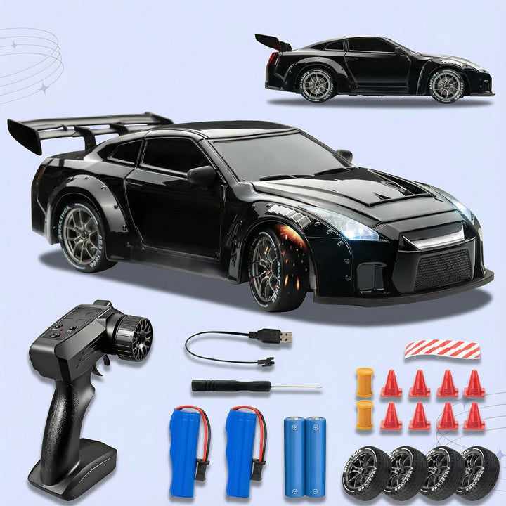 RC Drift Bil – LED Lys, Høyhastighets 4WD & Drift Dekk Skanto