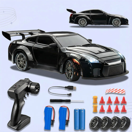 RC Drift Bil – LED Lys, Høyhastighets 4WD & Drift Dekk Skanto