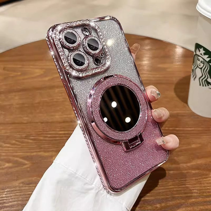 Skanto | Telefonveske med Speil Magnetisk Stativ Glitter