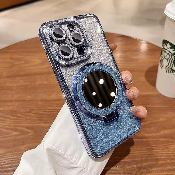 Skanto | Telefonveske med Speil Magnetisk Stativ Glitter