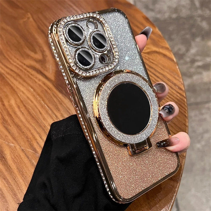 Skanto | Telefonveske med Speil Magnetisk Stativ Glitter