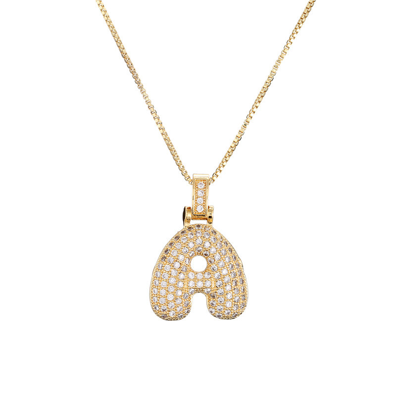 Skanto | 14k Diamant Dazzle Boble Initialhalskjede