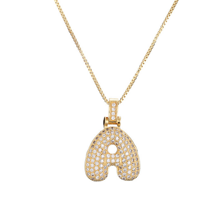 Skanto | 14k Diamant Dazzle Boble Initialhalskjede