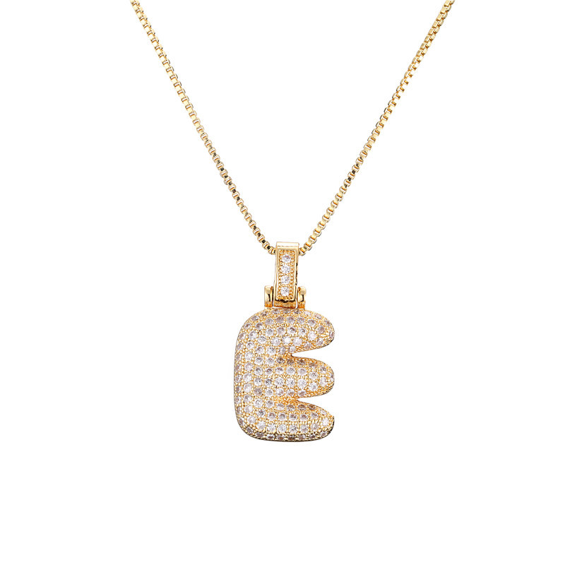 Skanto | 14k Diamant Dazzle Boble Initialhalskjede