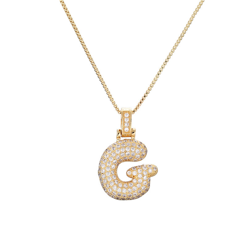 Skanto | 14k Diamant Dazzle Boble Initialhalskjede