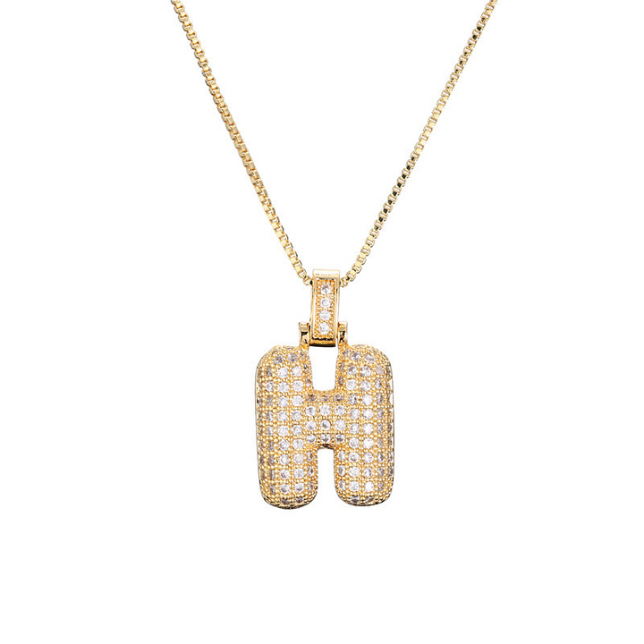 Skanto | 14k Diamant Dazzle Boble Initialhalskjede