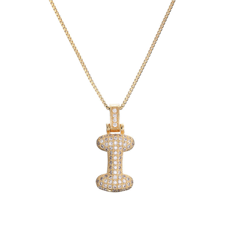 Skanto | 14k Diamant Dazzle Boble Initialhalskjede