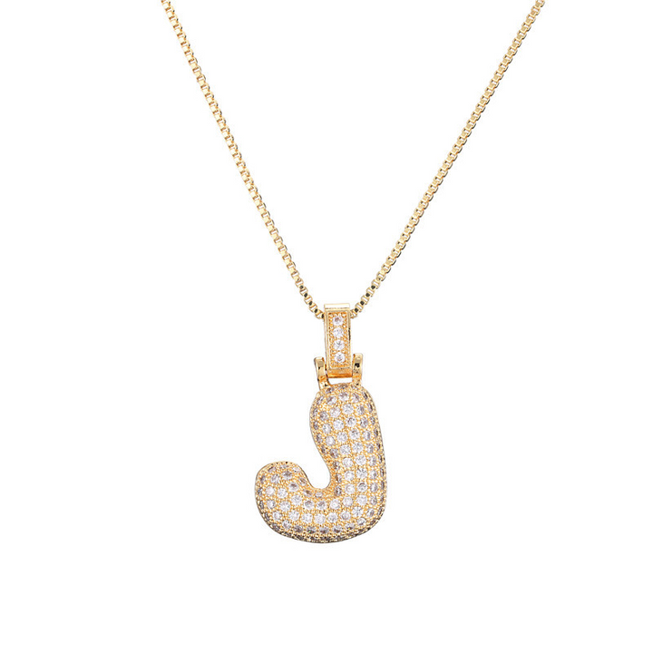 Skanto | 14k Diamant Dazzle Boble Initialhalskjede