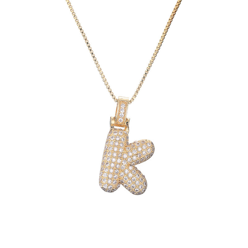 Skanto | 14k Diamant Dazzle Boble Initialhalskjede