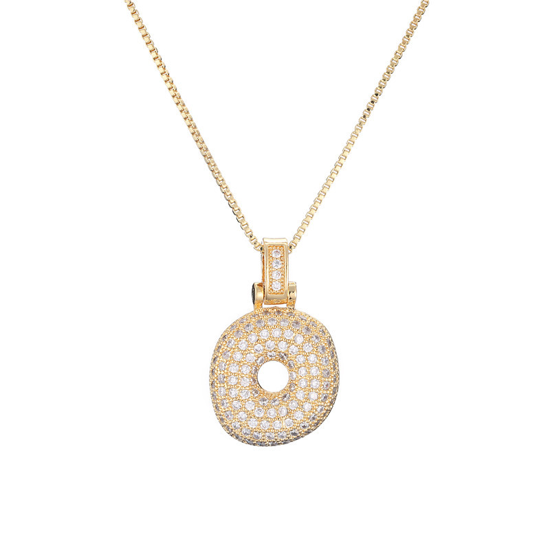 Skanto | 14k Diamant Dazzle Boble Initialhalskjede