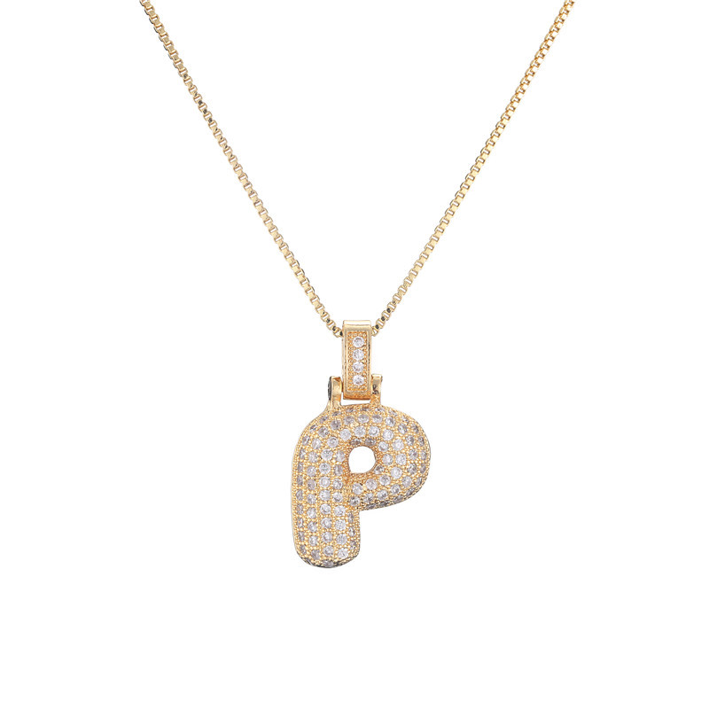 Skanto | 14k Diamant Dazzle Boble Initialhalskjede