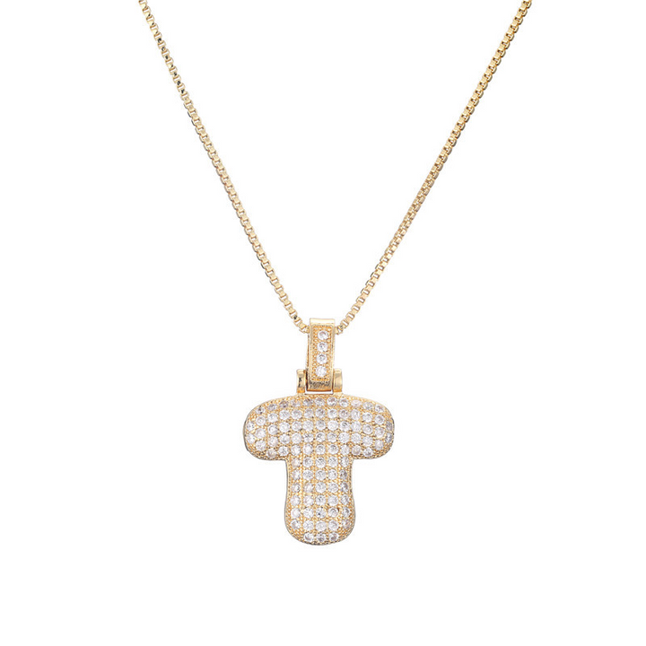 Skanto | 14k Diamant Dazzle Boble Initialhalskjede