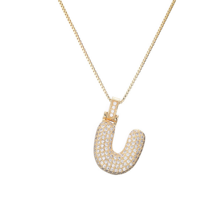Skanto | 14k Diamant Dazzle Boble Initialhalskjede