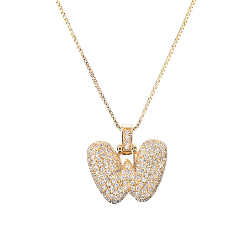 Skanto | 14k Diamant Dazzle Boble Initialhalskjede
