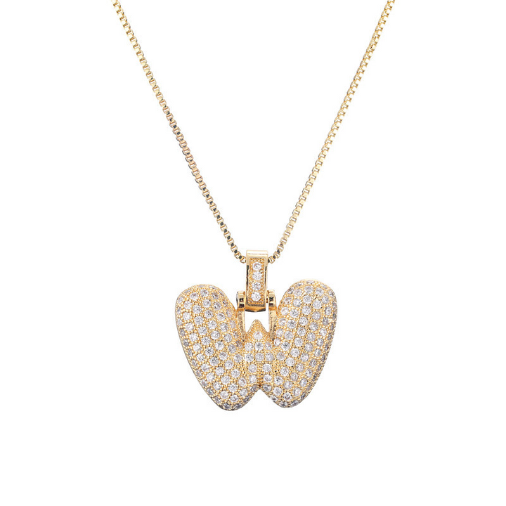 Skanto | 14k Diamant Dazzle Boble Initialhalskjede