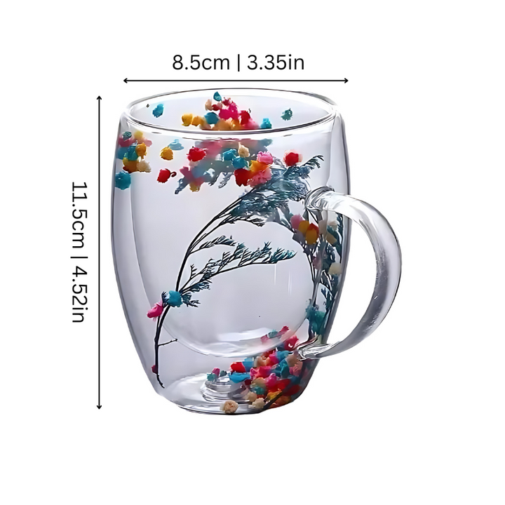Floral Glass Cup | Skanto