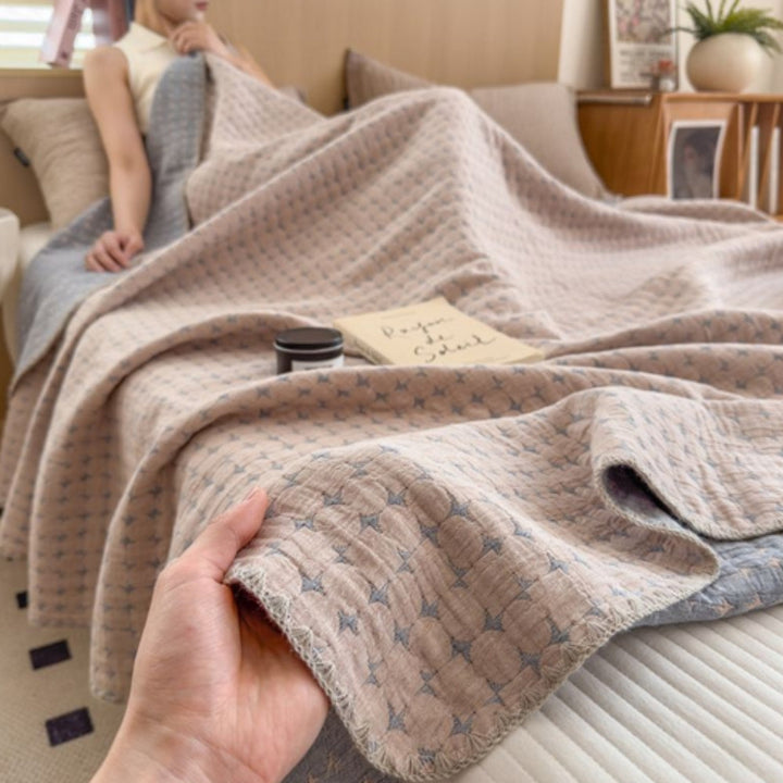 Skanto | Matelassé Seersucker Reversibel Bomullspledd