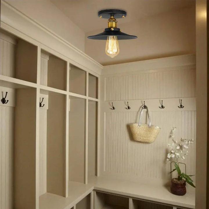 Vintage taklampe i industriell stil, retro taklys med Edison-pære, LED-kompatibel | Skanto