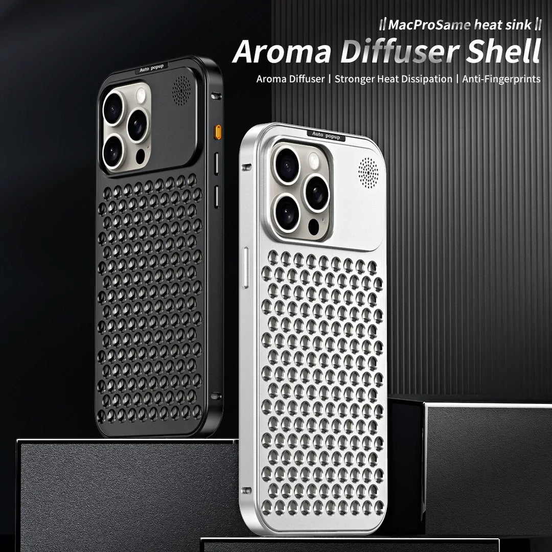 Skanto | Pustende Parfyme Aluminiumlegering Varmeavledning Telefondeksel For iPhone 12 13 14 15 Pro Max Plus Avtakbart Deksel