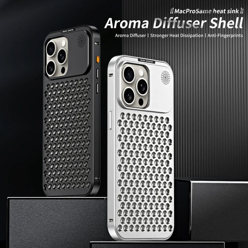 Skanto | Pustende Parfyme Aluminiumlegering Varmeavledning Telefondeksel For iPhone 12 13 14 15 Pro Max Plus Avtakbart Deksel