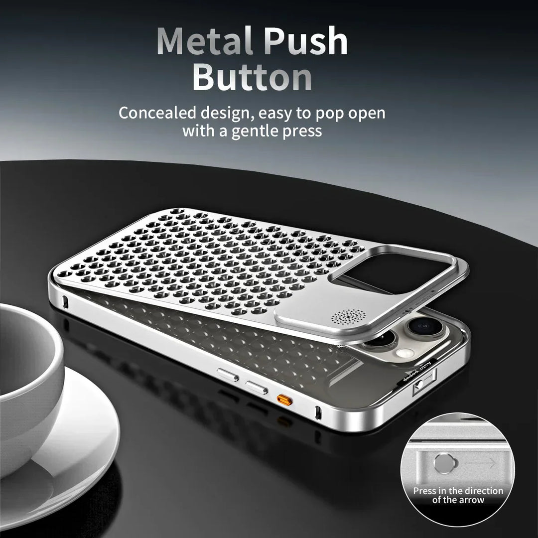 Skanto | Pustende Parfyme Aluminiumlegering Varmeavledning Telefondeksel For iPhone 12 13 14 15 Pro Max Plus Avtakbart Deksel