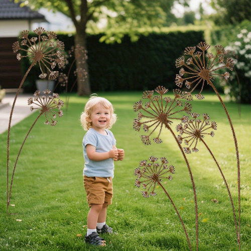 Skanto | Metall Dandelion Rustikk Hagedekorasjon Sett