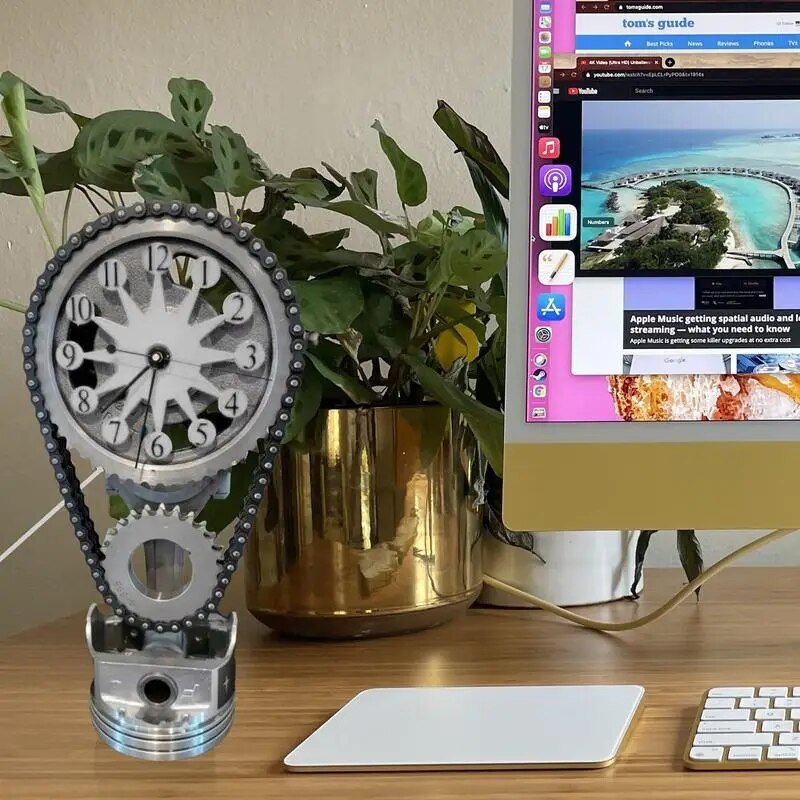 Norvo | Urkedje med bevegelse - Stille roterende bordklokke