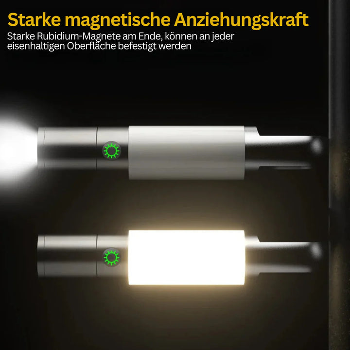 Skanto | LED lommelykt med flerfargede filtre – Oppladbar USB-C lampe med camping- og nødlys funksjon