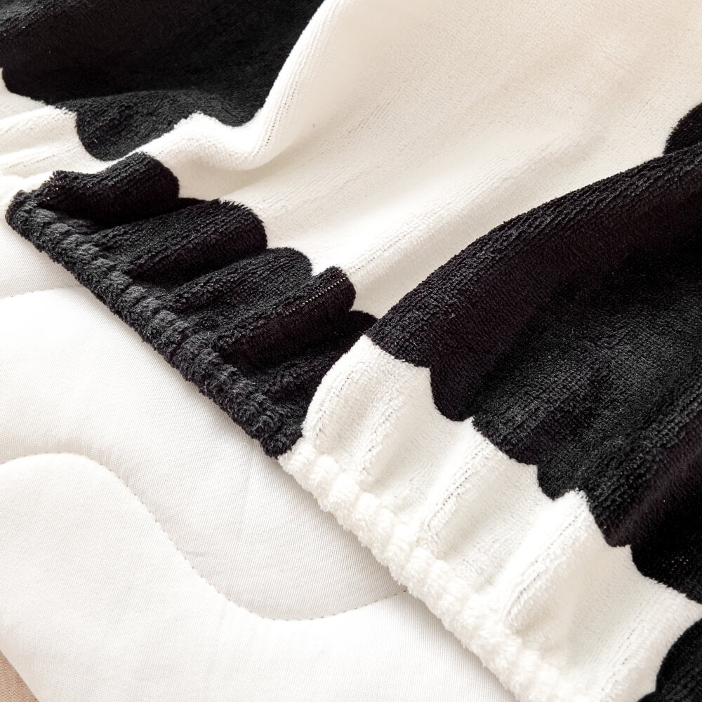 Norvo | Melk Fløyel Rutet Sengetøy Fitted Ark Madrass Deksel