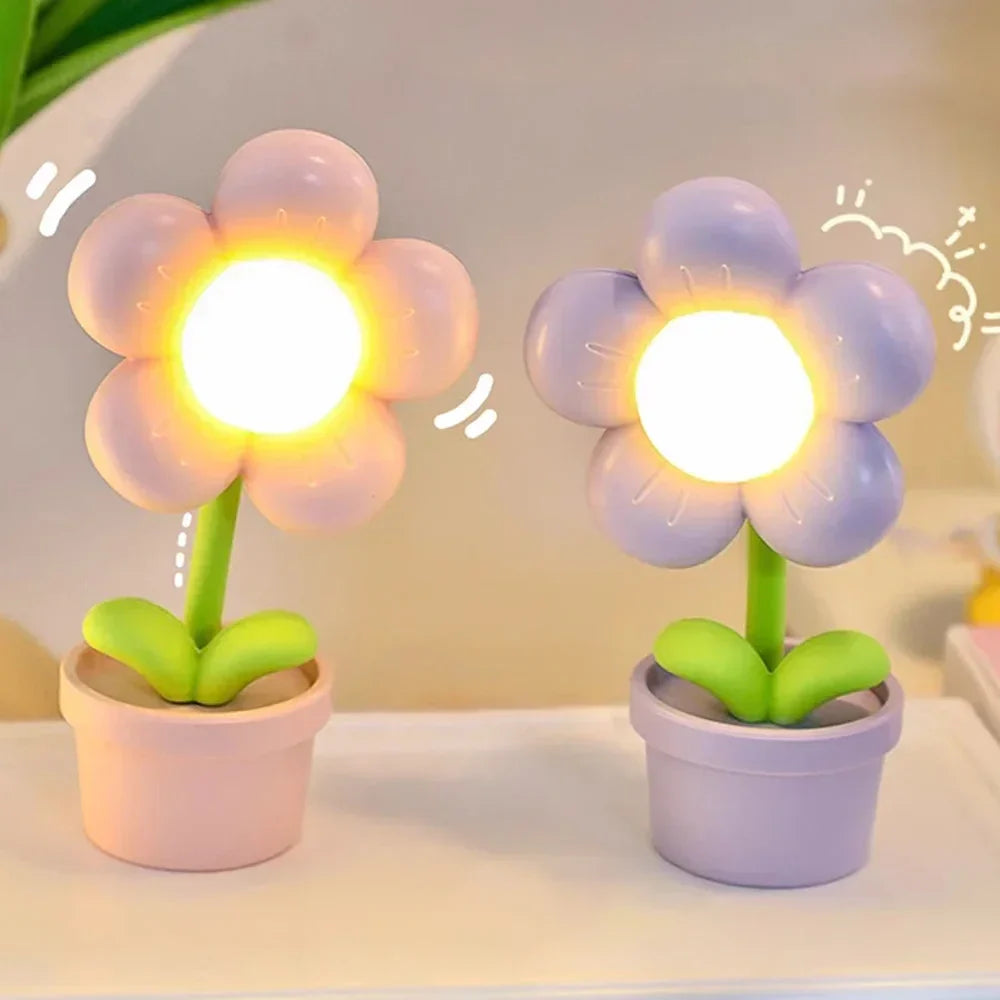 Liten Blomster Beroligende Bordlampe - BlossomGlow | Skanto