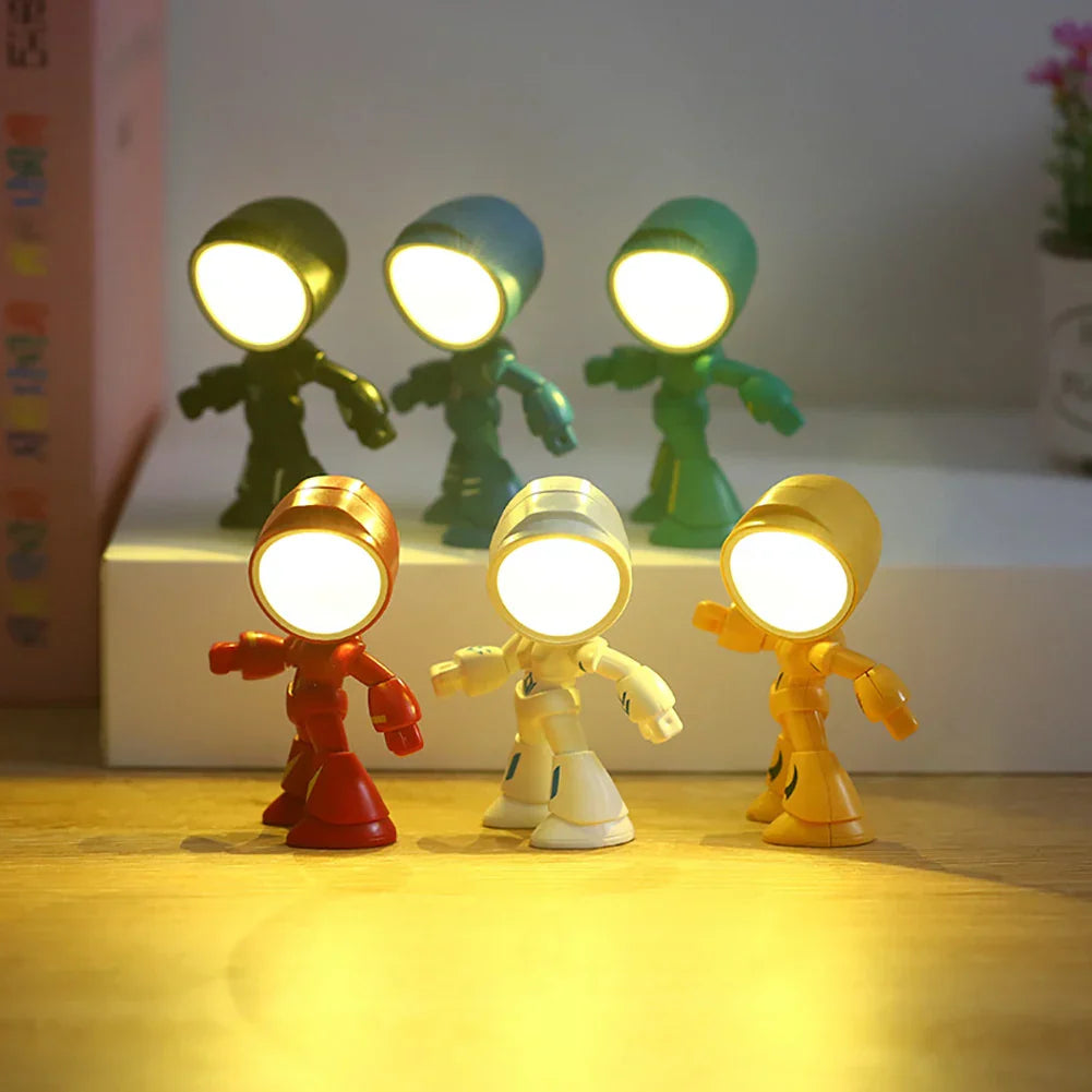 Søt Robot Bordlampe – Kreativ LED Lys for Barns Rom og Skrivebord | Skanto