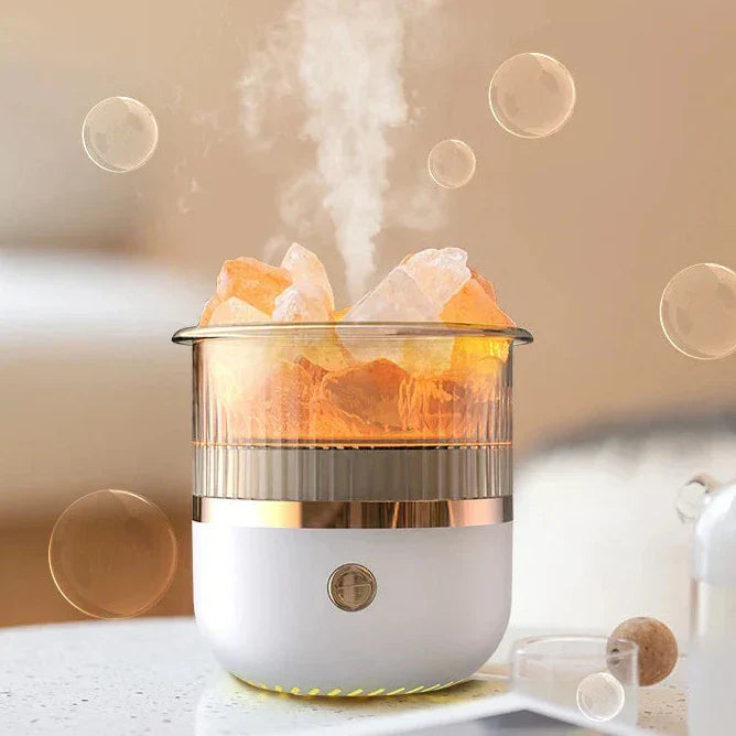 Skanto | Himalaya salt crystal lamp & essential oil diffuser, USB ultrasonisk luftfukter for hjemme & kontor