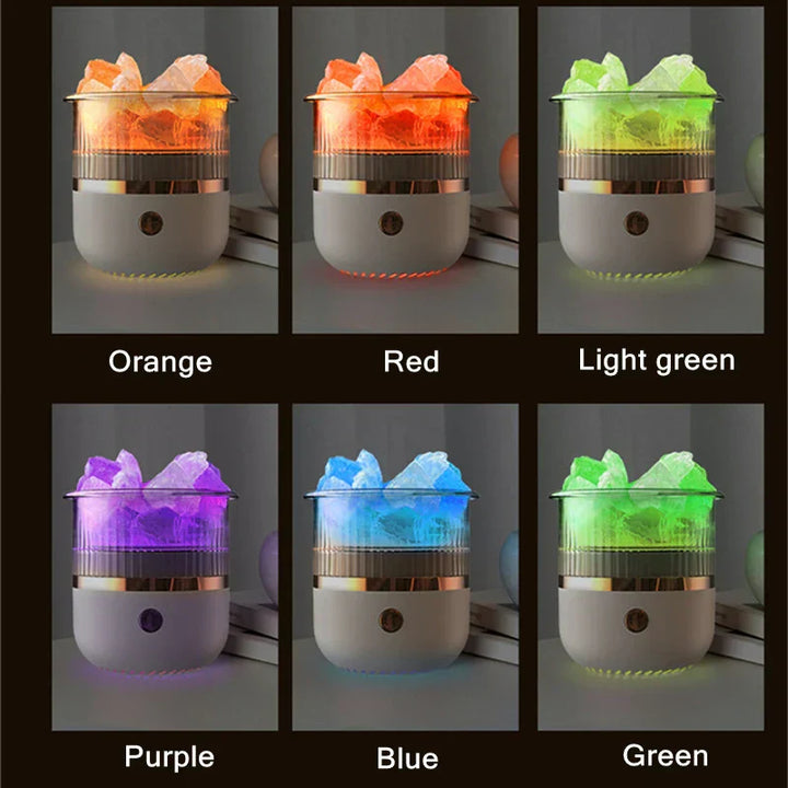 Skanto | Himalaya salt crystal lamp & essential oil diffuser, USB ultrasonisk luftfukter for hjemme & kontor