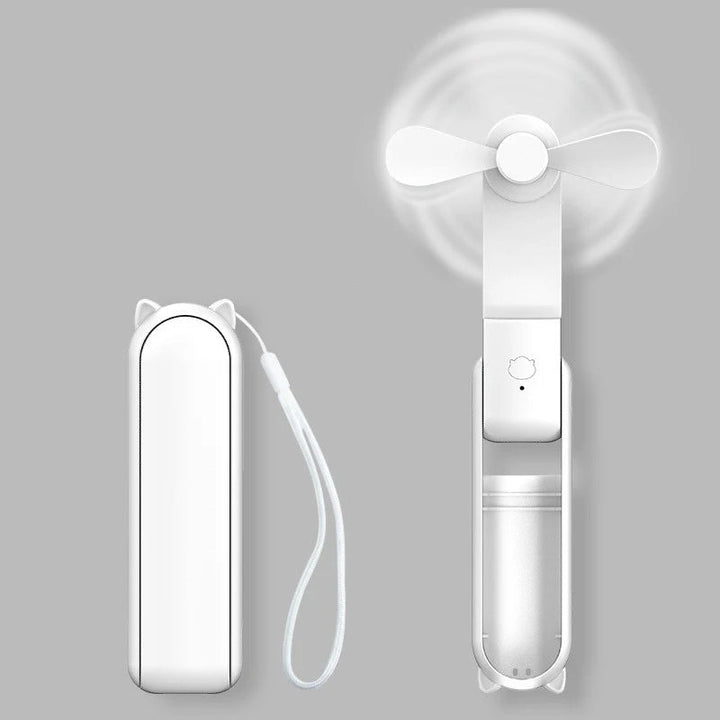 Skanto | Oppladbar USB-vifte med powerbank-funksjon og sammenleggbart håndtak