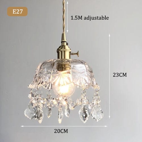 Minimalistisk Retro Krystall Glass Pendellampe Skanto
