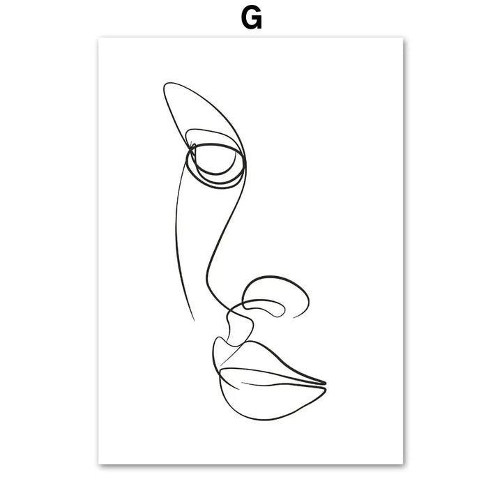 Minimalist Abstract Black White Beauty Figure Art Line Art Fine Art Canvas Prints Pictures For Living Room Bedroom Salon Art Decor | Skanto