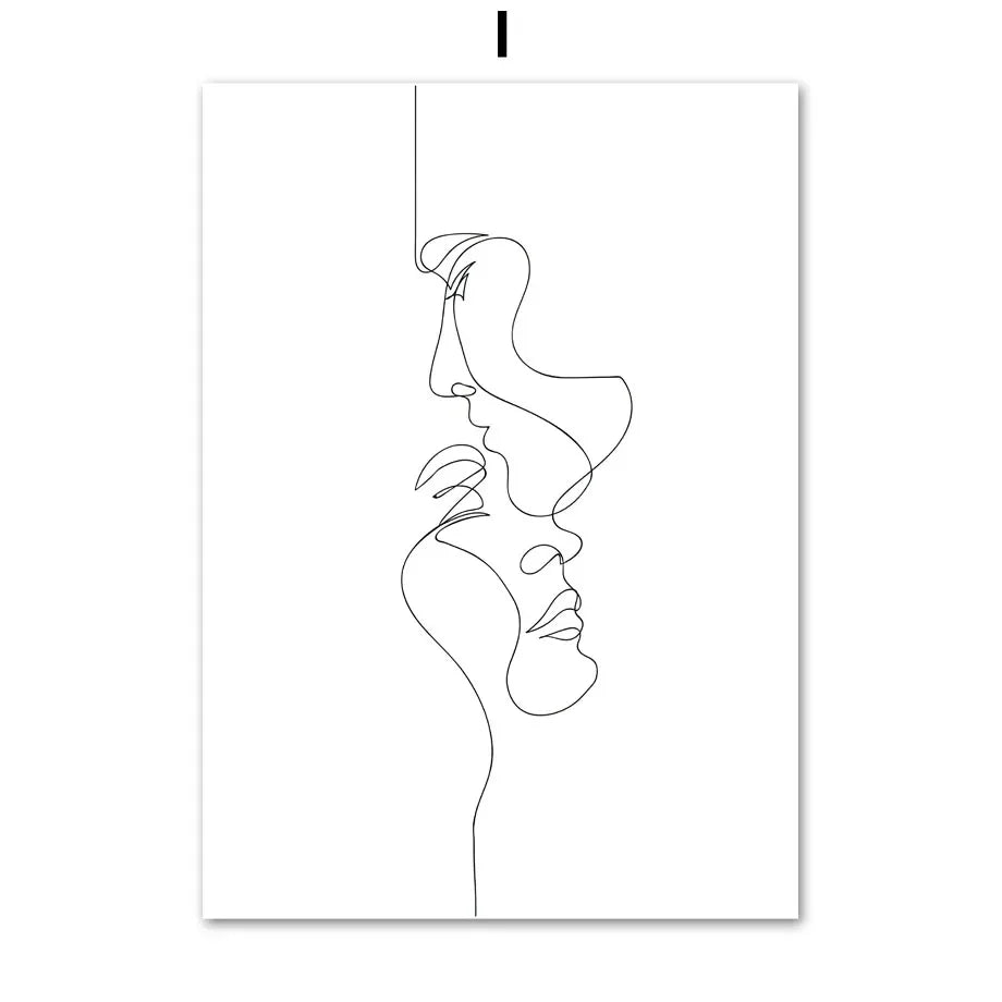 Minimalist Abstract Black White Beauty Figure Art Line Art Fine Art Canvas Prints Pictures For Living Room Bedroom Salon Art Decor | Skanto