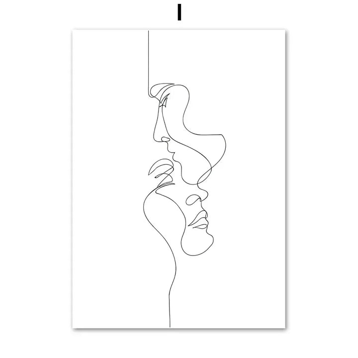 Minimalist Abstract Black White Beauty Figure Art Line Art Fine Art Canvas Prints Pictures For Living Room Bedroom Salon Art Decor | Skanto