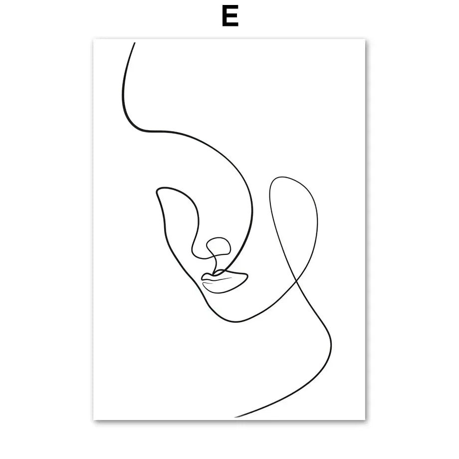 Minimalist Abstract Black White Beauty Figure Art Line Art Fine Art Canvas Prints Pictures For Living Room Bedroom Salon Art Decor | Skanto